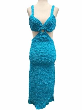 SAYLOR Kellyn Blue Hawaii Midi Dress Size Small